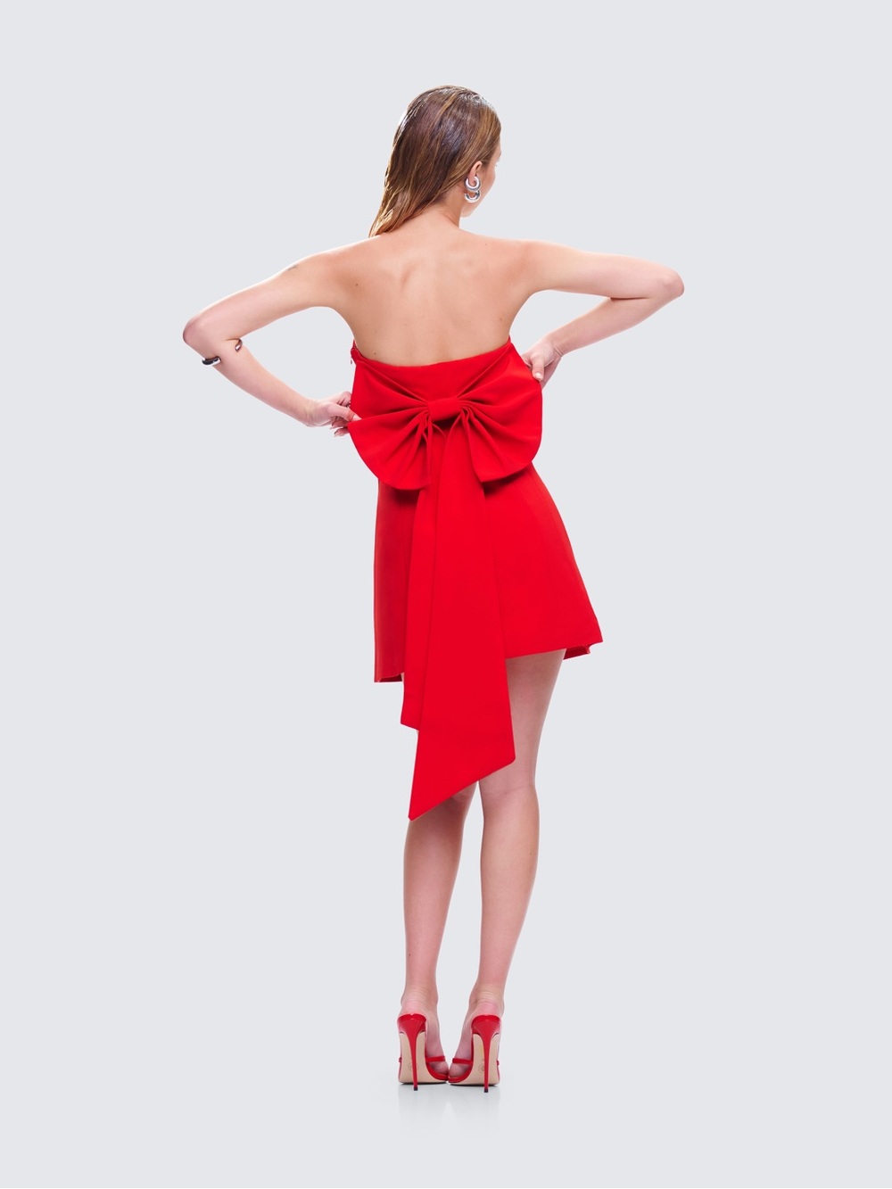 Finesse McKay Red Strapless Bow Mini Dress XS CR16-16